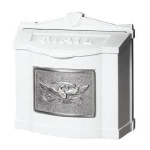  White With Satin Nickel Wall Mount Mailbox