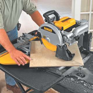 Make accurate tile and stone cuts with the DEWALT 10 Inch Wet Tile Saw 