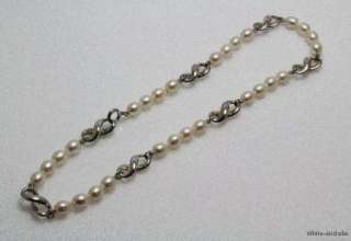GORGEOUS TIFFANY & CO. FIGURE 8 INFINITY SILVER PEARL NECKLACE  