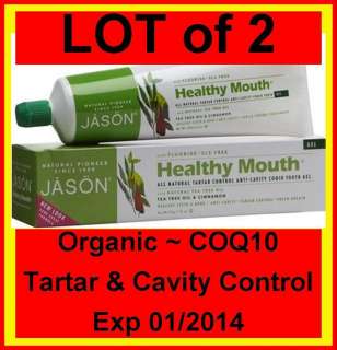   Organic Healthy Mouth Tea Tree Oil Cinnamon CoQ10 Toothpaste paste Gel