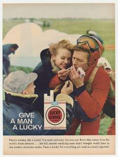 1963 Lucky Strike Cigarette Parachute Parachutist Ad  