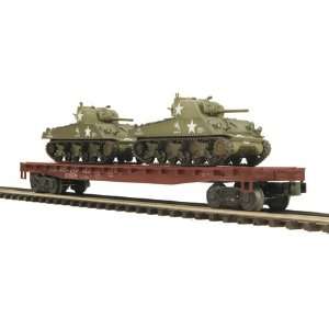  O Flat w/2 Sherman Tanks, PRR MTH2098637 Toys & Games