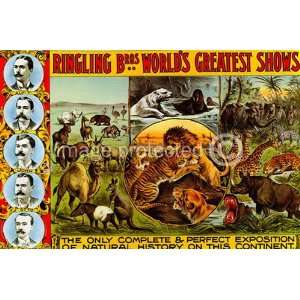  Ringling Bros Worlds Greatest Shows Circus Poster   11 x 