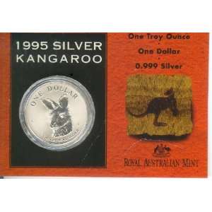  1995 AUSTRALIAN SILVER KANAGAROO ONE DOLLAR COIN  LOW 