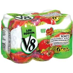 V8 Red 100 Vegetable Juice Low Sodium 11.5 Oz   4 Pack  