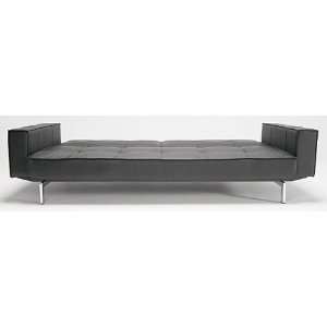  Oz Black Leather Convertible Sofa