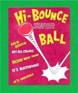 Old Hi Bounce Super Ball Toy Vending Machine Sign  