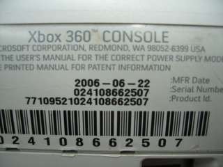 Microsoft Xbox 360 Video Game System Console 050393180407  