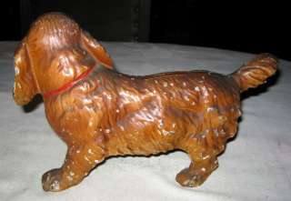ANTIQUE LARGE HUBLEY COCKER SPANIEL DOG CAST IRON DOORSTOP GARDEN YARD 