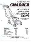 SNAPPER HI VAC PARTS MANUAL 21 SERIES 9 COMMERCIAL WAL