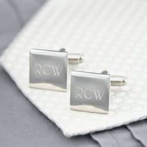    Wedding Favors Silver Square Cuff Links