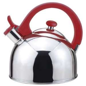   Quart Acacia Stainless Steel Tea Kettle, Red