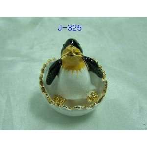  Penguin In Egg Jewelry Trinket Box 2in H