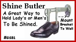 NEW Shine Butler, Shoe Shine Holder, Wall mounted  