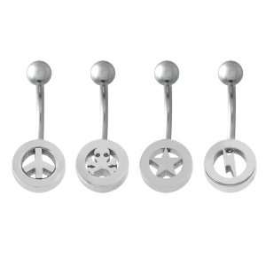 Cast 8mm Star and 2mm Ball on 316L Surgical Steel Barbell   14G   5/8 
