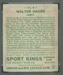 1933 Sport Kings 8 Walter Hagen Golf PSA 4 (1641)  