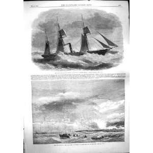  1861 UNION STEAM SHIP STEAMER BRITON TYNEMOUTH SEA