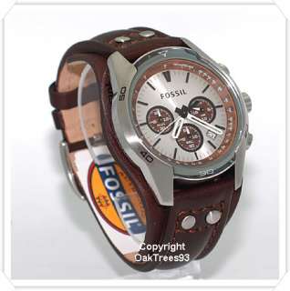 FOSSIL MENS CHRONOGRAPH CUFF LEATHER WATCH CH2565  