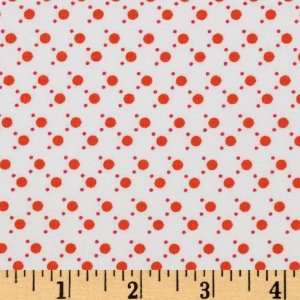  44 Wide Stella Dot White/Orange Fabric By The Yard Arts 