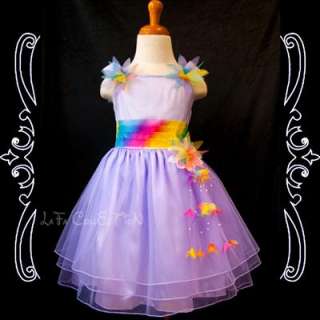 Flower Girls Baby Princess Wedding Pageant Costumes Dress NEW Purple 1 
