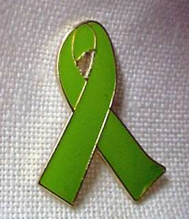 Non Hodgkins Lymphoma Lime Green Awareness Ribbon Pin  