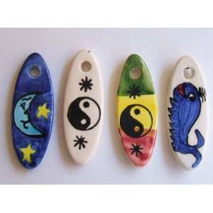  Surf Boards Beads Pendant. 1.5 Inch, Pkg of 4 Arts 