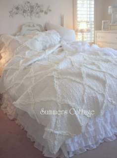 the dreamy white ruffled bedskirt and euro shams shown below are not 