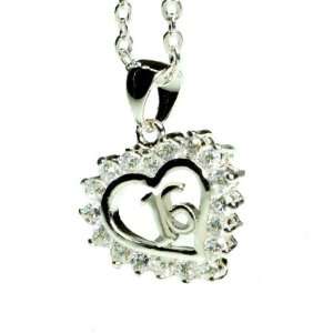 Super Sweet 16 Crystal Heart Pendent Jewelry