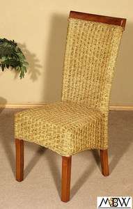 SOLID MAHOGANY Checkerboard WICKER Side CHAIR  