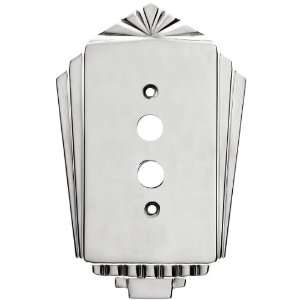   Brass Deco Style Single Gang Push Button Switch Plate Polished Nickel