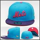 new era new york mets custom fitted hat blue purple