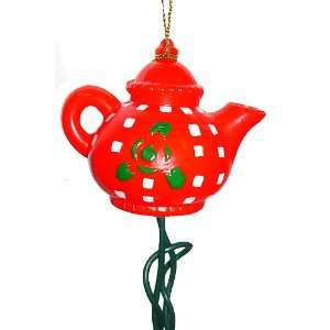 Set of 40 Red White & Green Teapot Novelty Christmas Lights   Green 