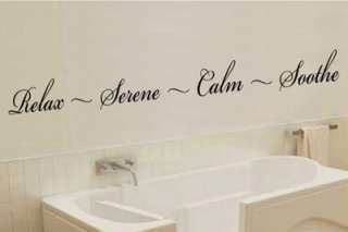 Relax Serene Calm Vinyl Wall Lettering Words Sticky Art  