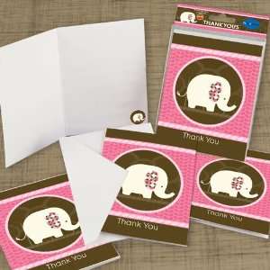  Pink Elephant Thank You Cards (8 count) Toys & Games