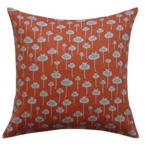   Orange Floral Throw Pillow (Insert Sold Separately)