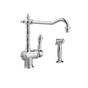   Victorian Single Lever Kitchen Faucet with Side Spray, Polished Chrome