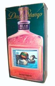 Jim Beam Duck Stamp Series Bourbon Whiskey VINTAGE 1980  
