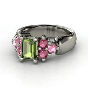  Astrid Ring, Emerald Cut Green Tourmaline Sterling Silver Ring 