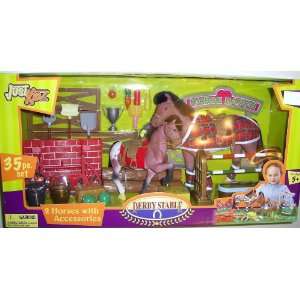   Stable 2 Toy Horse Figures With 35 Piece Accessories Toys & Games