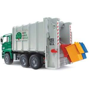    Bruder Toys Man Garbage Truck Rear Loading Green Toys & Games