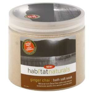  Habitat Naturals Bath Salt Soak, Ginger Chai 16 oz (550 g 