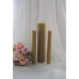  100% Beeswax Candles   Wedding/Unity Candle Set   One 2 1 