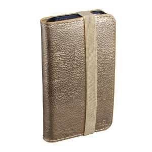   Code Leather Wallet Case for iPhone 4   Gold Cell Phones