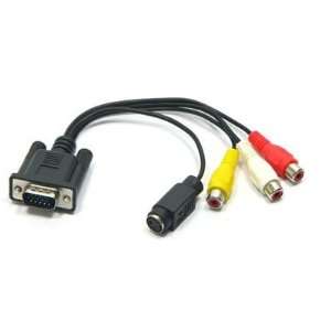  Wired Up VGA to TV RCA S Video Adapter Converter Cable PC 