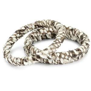   ROSSI Urban Warrior Mini Python Bangle Bracelets (Set of 3) Jewelry