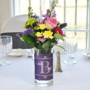    Regal Personalized Glass Wedding Reception Vase