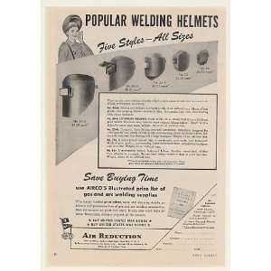  1944 Air Reduction Airco Welding Helmets 5 Styles Print Ad 