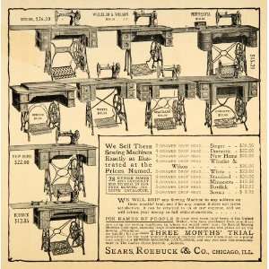  1903 Ad Sewing Machines  Drop Head Needle 5 Drawer 