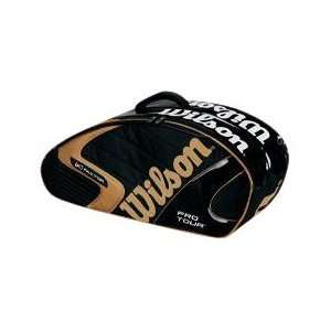  Wilson (K)Pro Tour Six Pack Racquet Bag (Black/Gold 