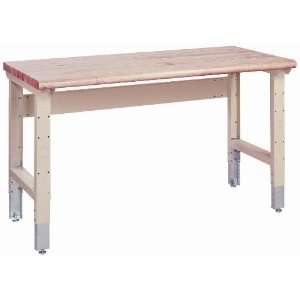 Lyon PP2446A Pressed Wood Over Wood Top Adjustable Leg Work Bench with 
